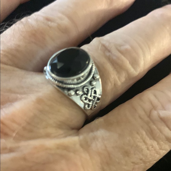 Other - Men's Silver and Black Signet Ring Bogo